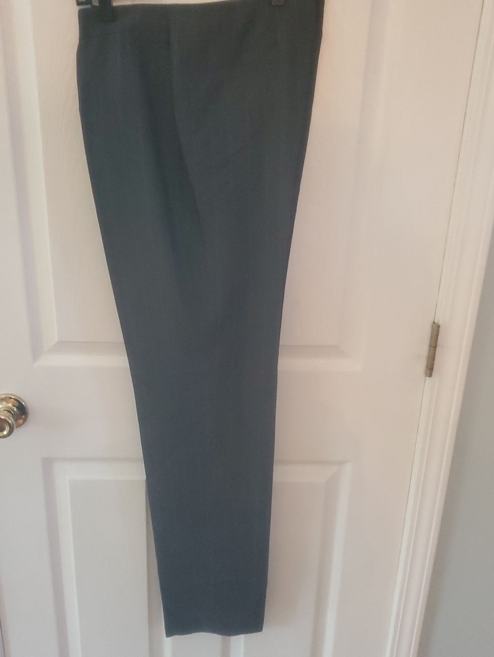 Zara Women's Classic Straight Dress Pants - Striped Dark Gray